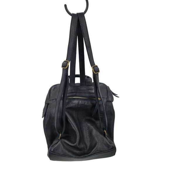 American Leather Co. Black Genuine Leather Backpack Multiple Pockets Medium - Picture 1 of 13
